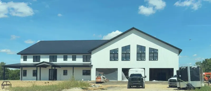 Finished barndominium exterior